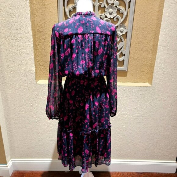 Tommy Hilfiger S 8 Margo Floral Chiffon Romantic Midi Silhouette Elegant Coastal - Picture 2 of 13